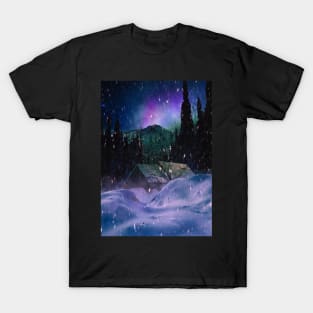 Northern Lights and Snow T-Shirt